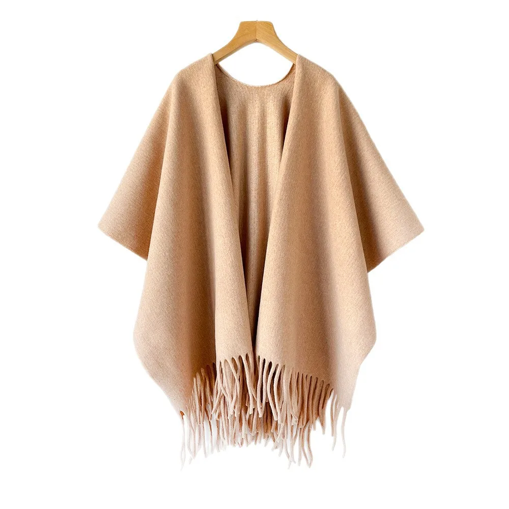 Woven Scarf Blanket - Châle d'hiver pour femme, poncho épais